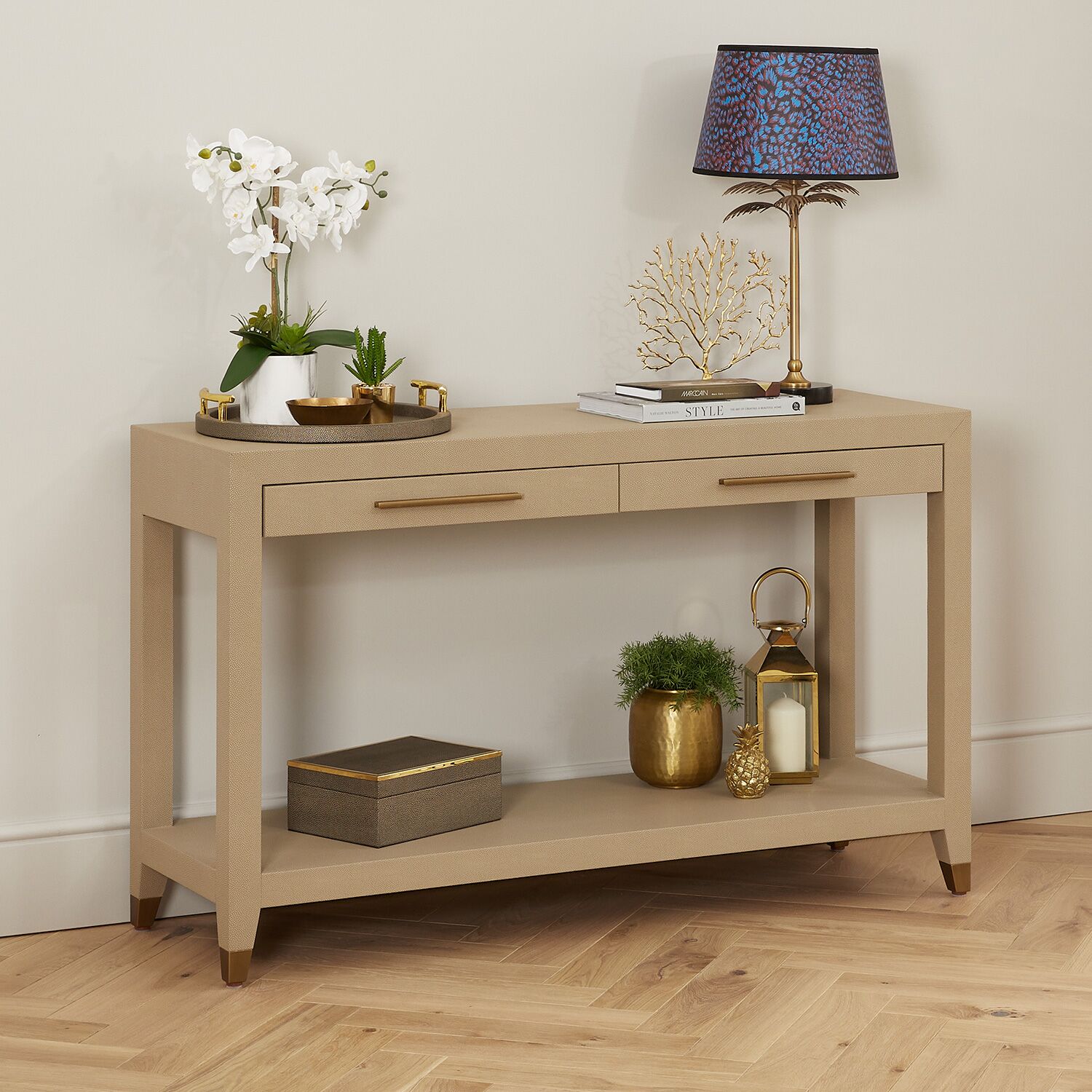 Richmond Shagreen 2 Drawer Console Table - Image 2