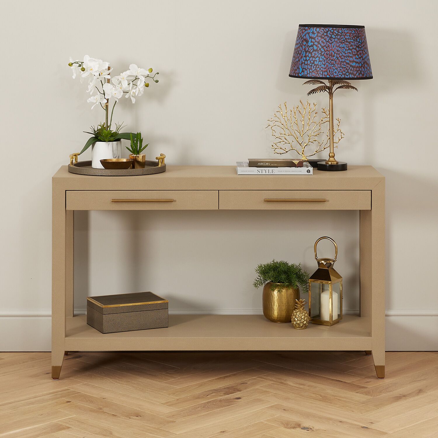 Richmond Shagreen 2 Drawer Console Table