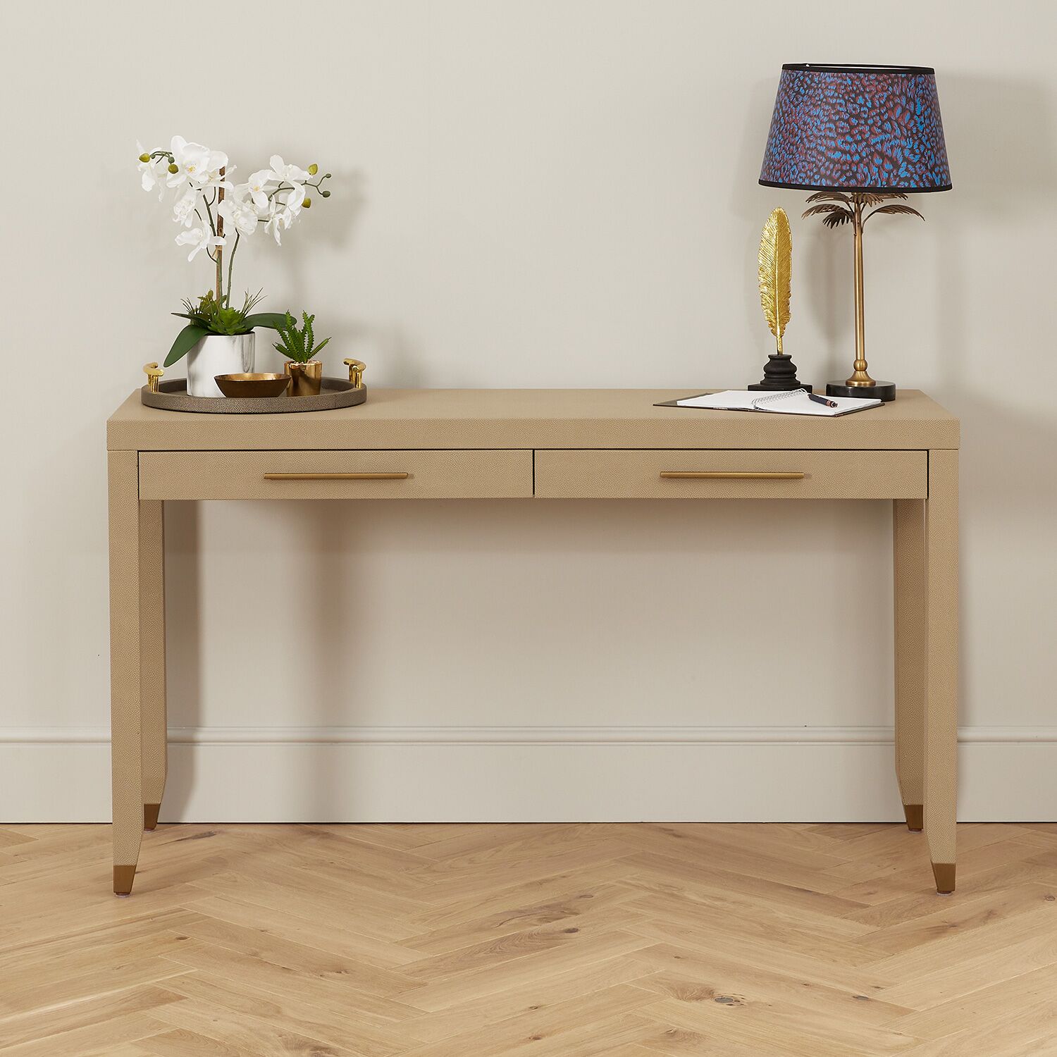 Richmond Shagreen 2 Drawer Dressing Table - Console