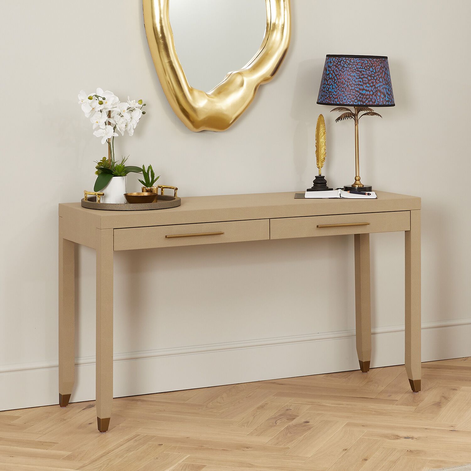 Richmond Shagreen 2 Drawer Dressing Table - Console - Image 4