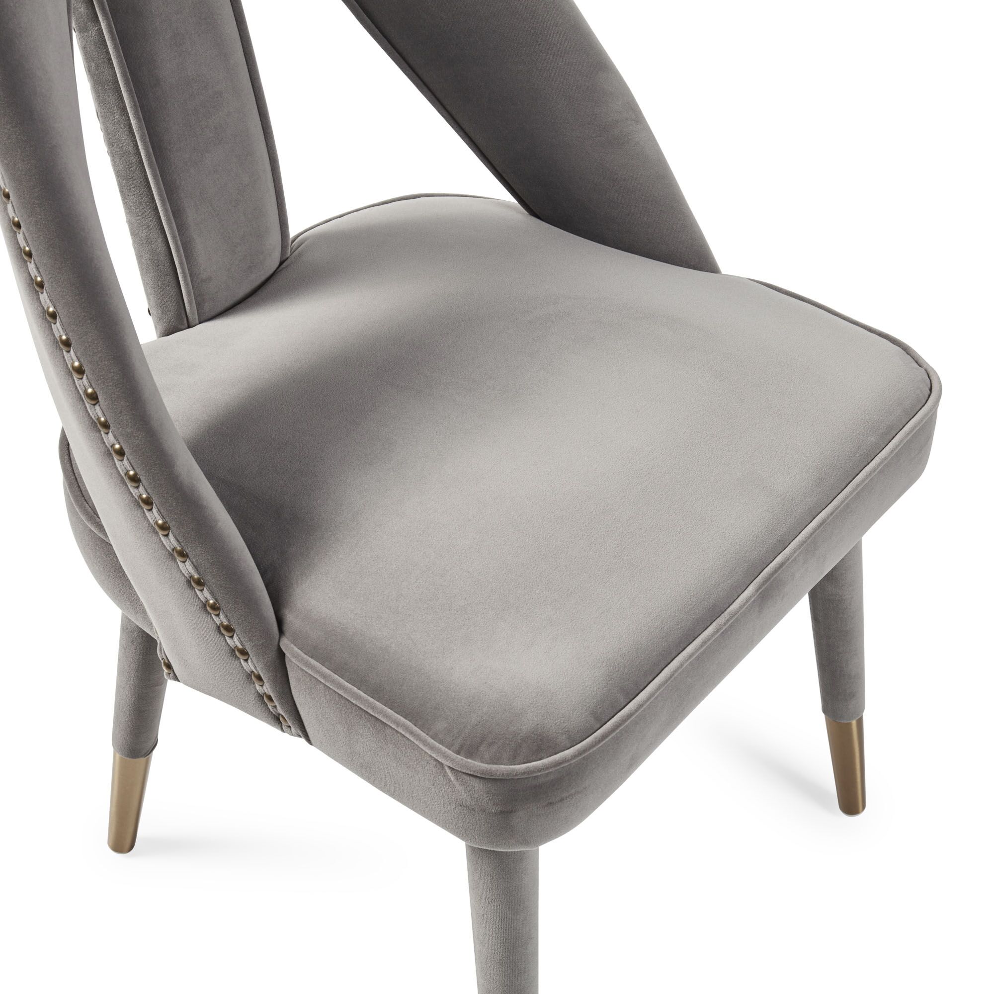 Alexandra Grey Velvet Dining Chair - Image 10