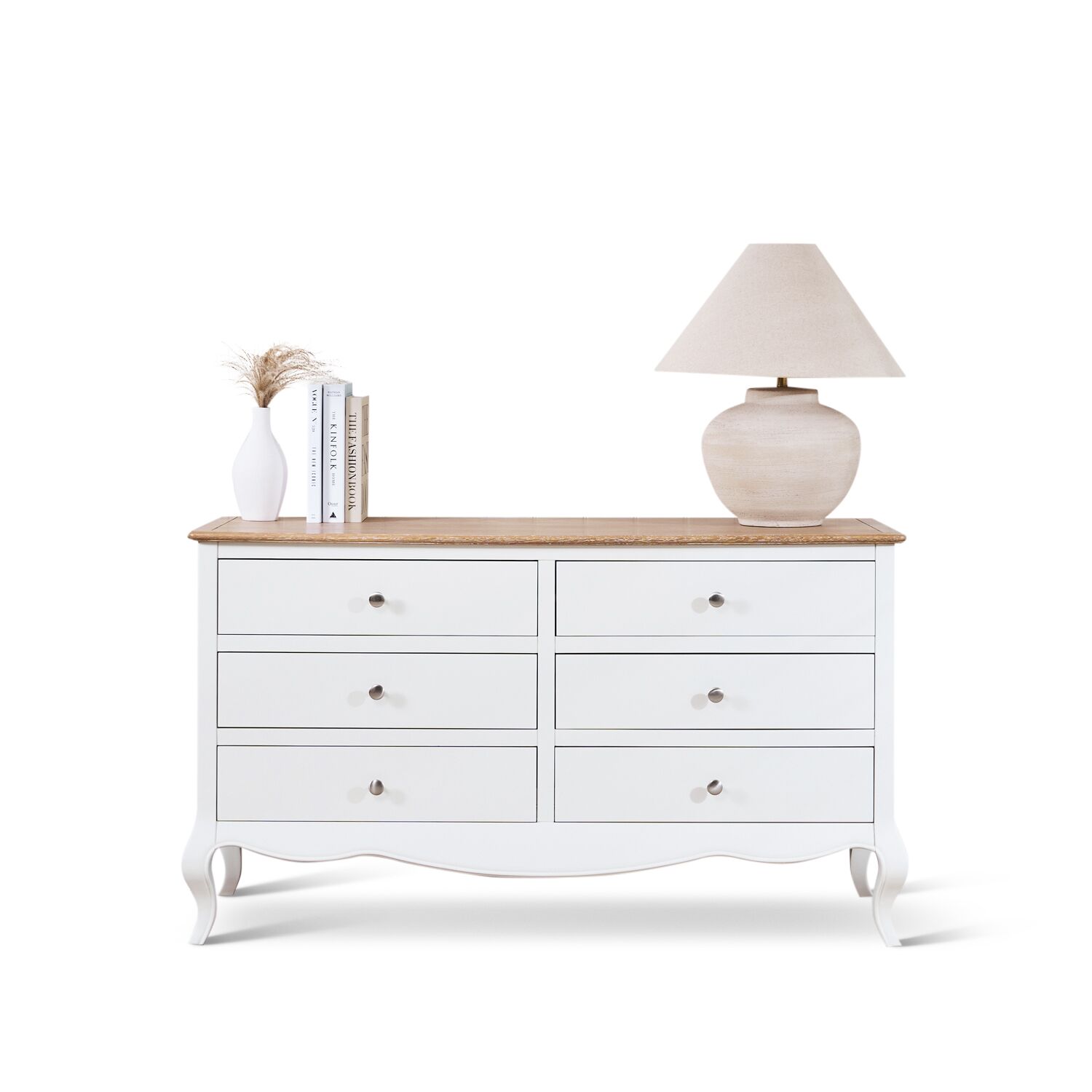 Lille French Chalk White 6 Drawer Wide Chest - Image 2