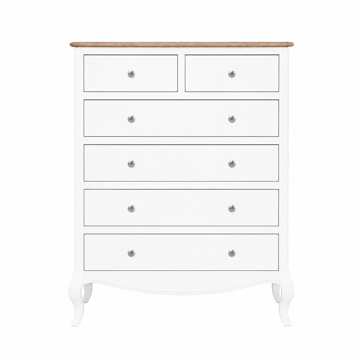 Lille French Chalk White 6 Drawer Tall Chest - Image 3