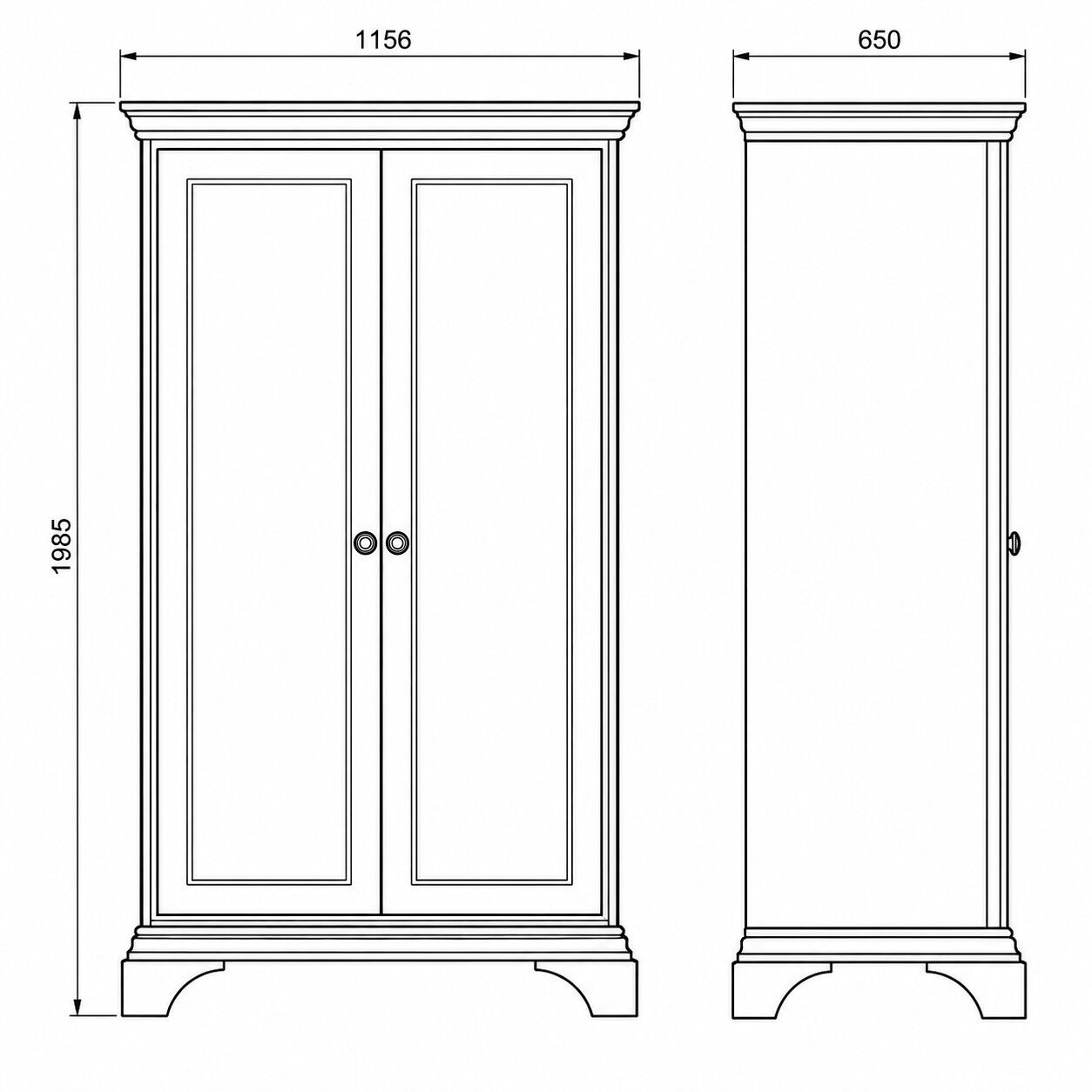 Hampton Mahogany Double Wardrobe – Full Hanging - Image 7
