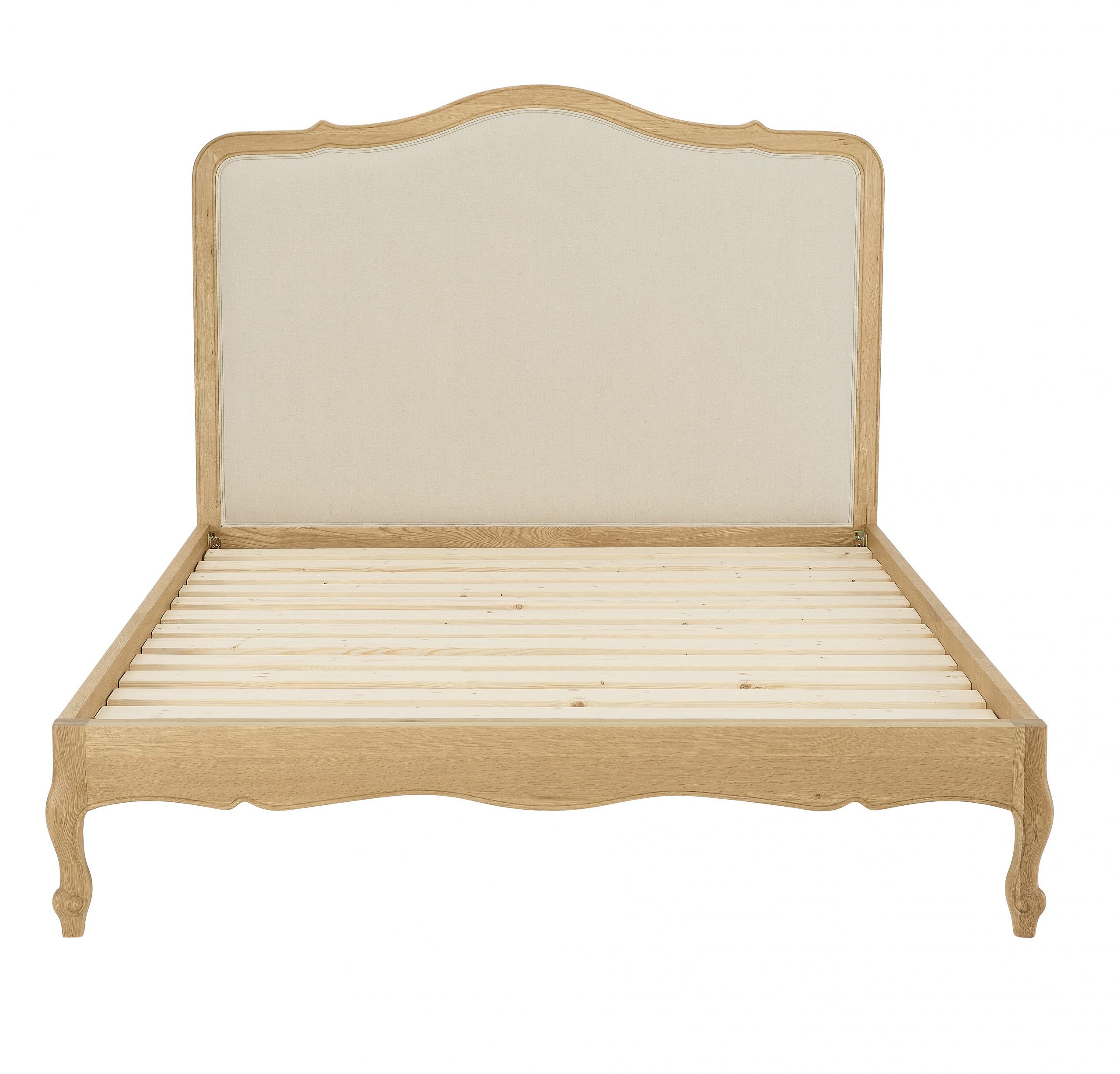 Clementine Natural Oak Upholstered Low Foot Board Bed – Super King - Image 3