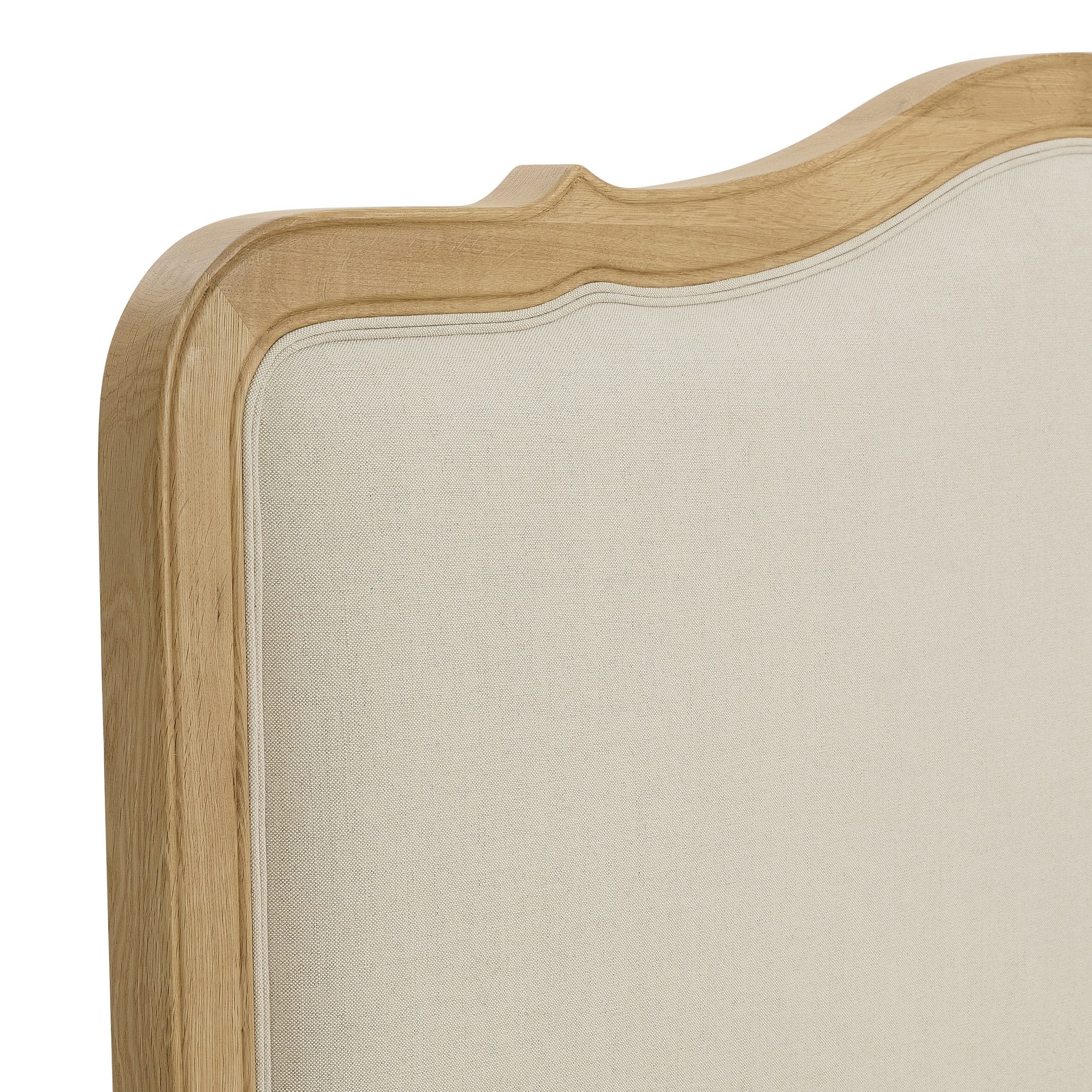 Clementine Natural Oak Upholstered Low Foot Board Bed – Super King - Image 7