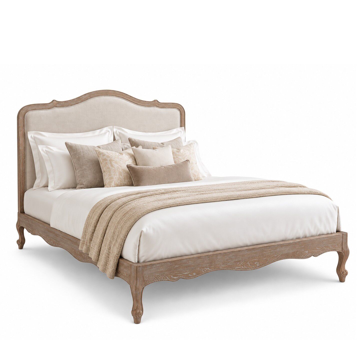Eloise French Whitewash Ash Wood Super King Size Bed - Image 2