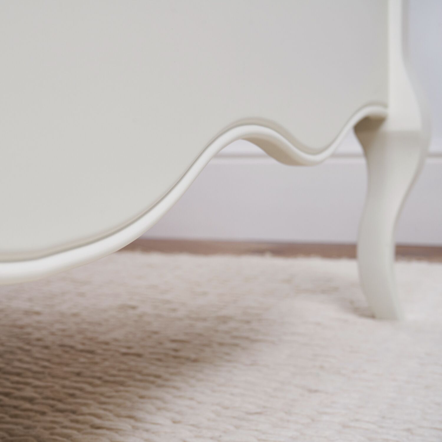Lille French Chalk White Upholstered Low Foot Board Bed - Double Size - Image 6