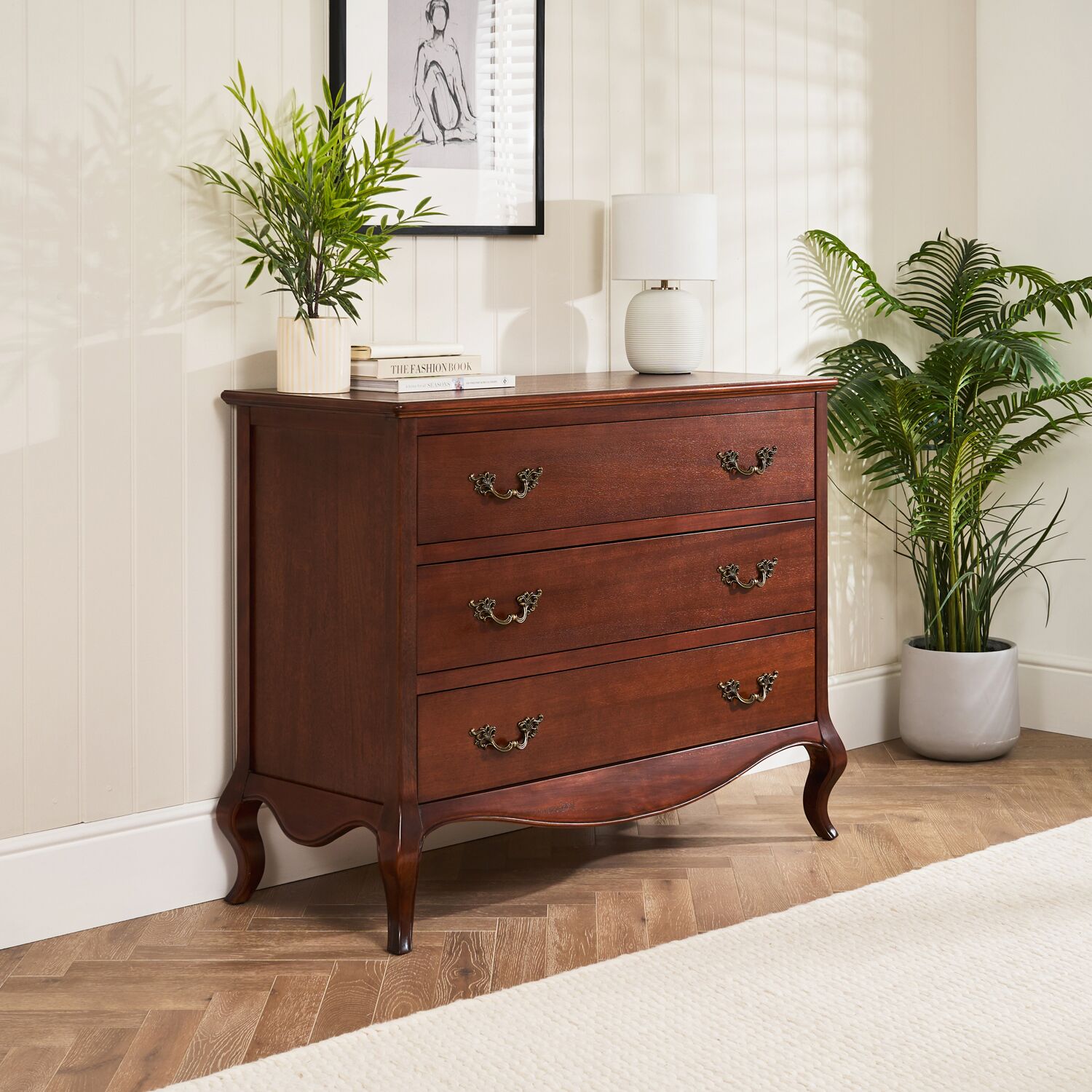 Lille French Mahogany 3 Drawer Chest - Image 2