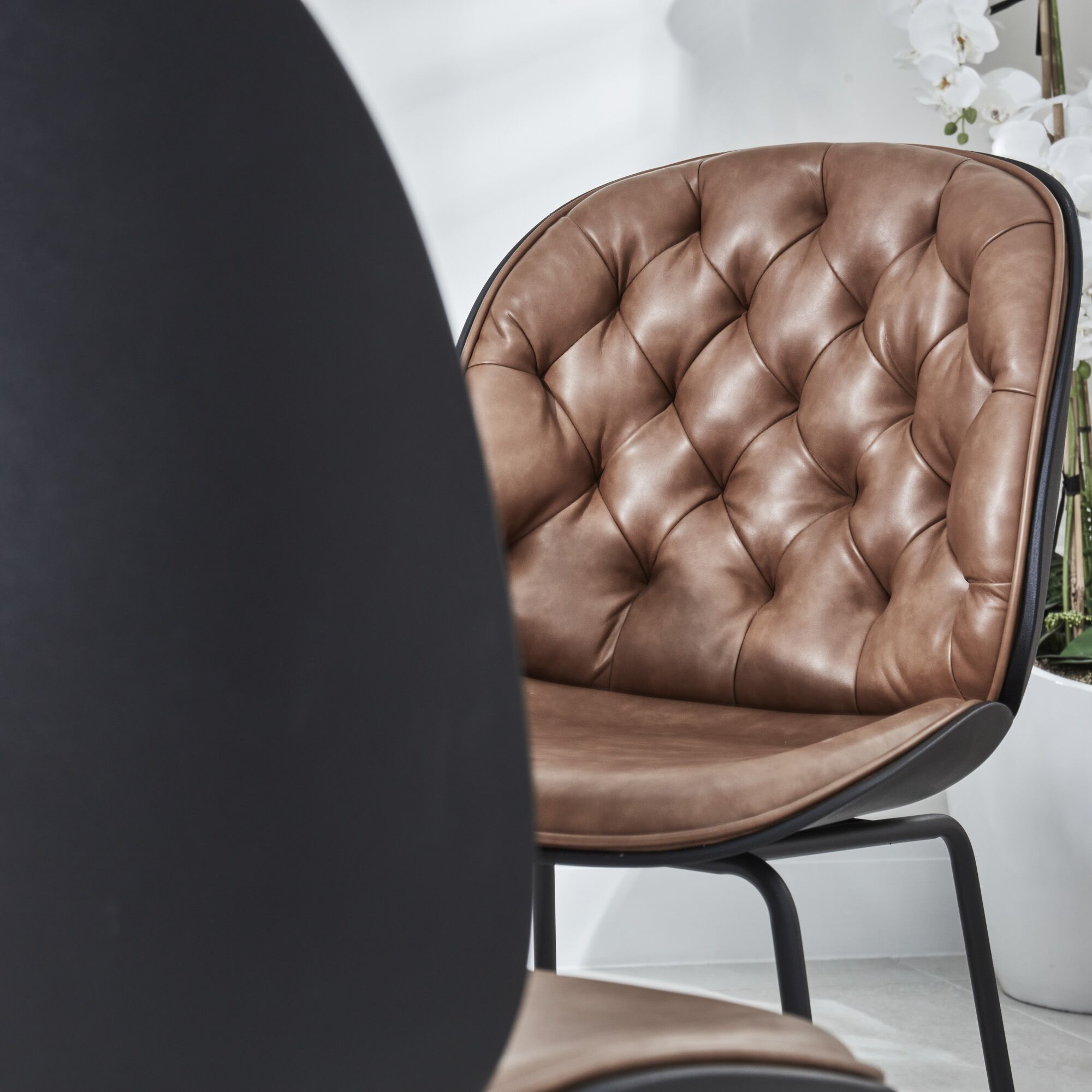 (Set of 2) Thiago Brown Tan Faux Leather Dining Chairs - Image 10