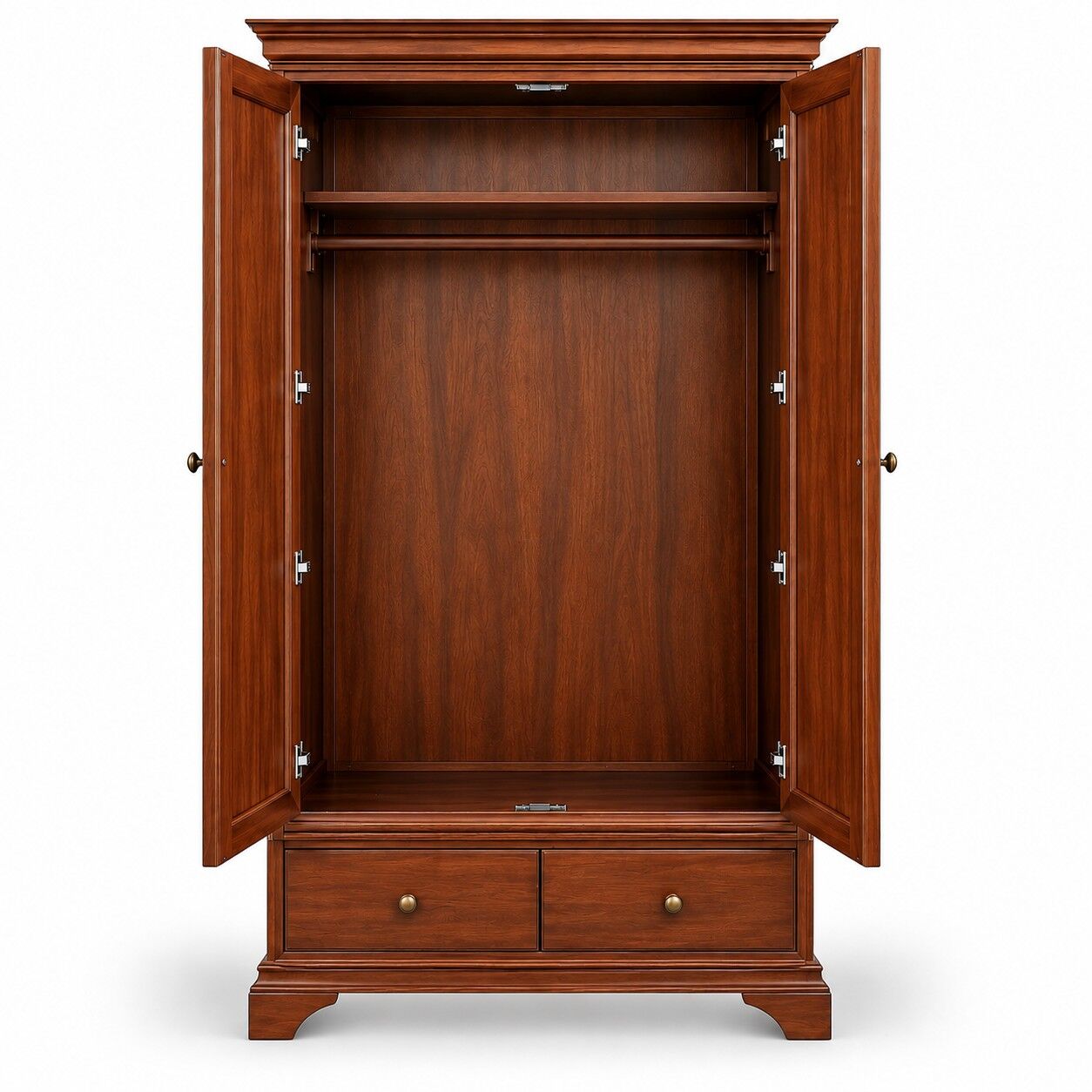 Hampton Mahogany Double Wardrobe with Two Drawers - Image 6