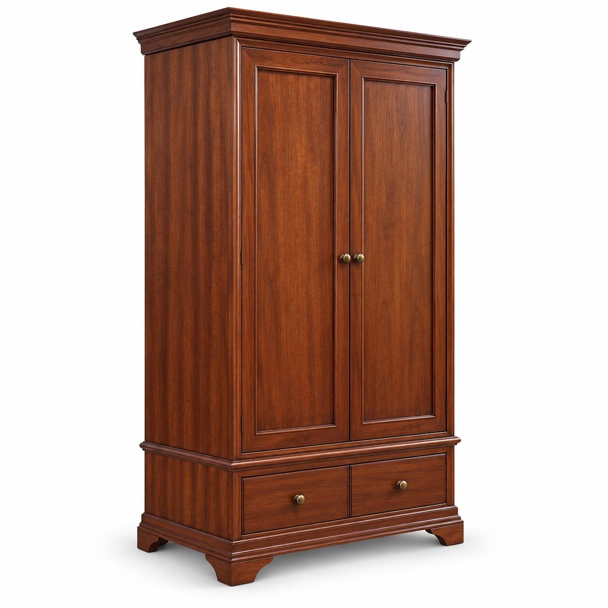 Hampton Mahogany Double Wardrobe with Two Drawers - Image 5