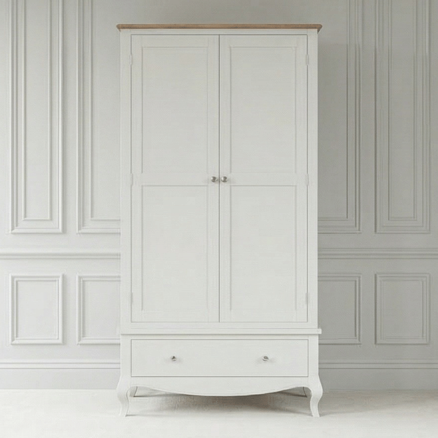 Lille French Chalk White Double Wardrobe