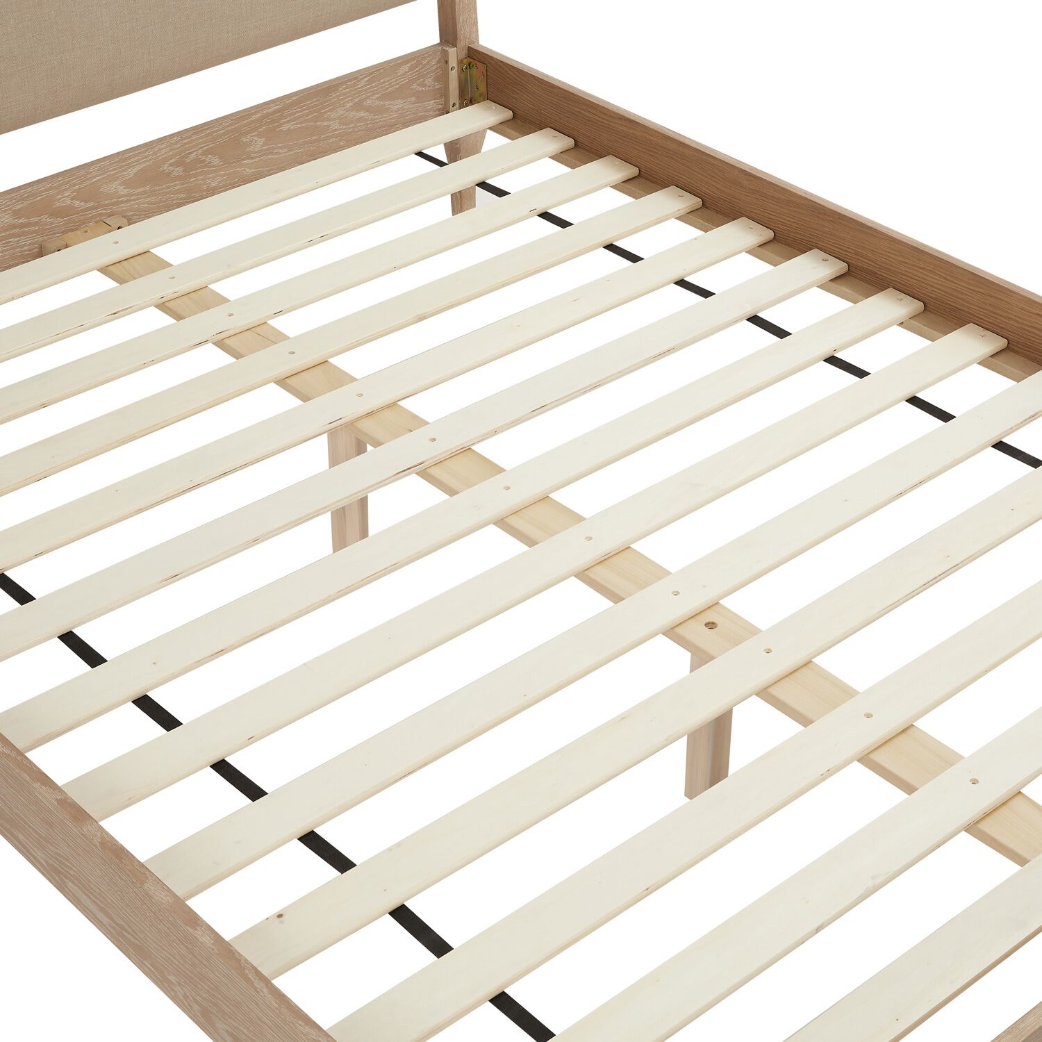 Lille French Limed Oak Upholstered Low Foot Board Bed - King Size - Image 9