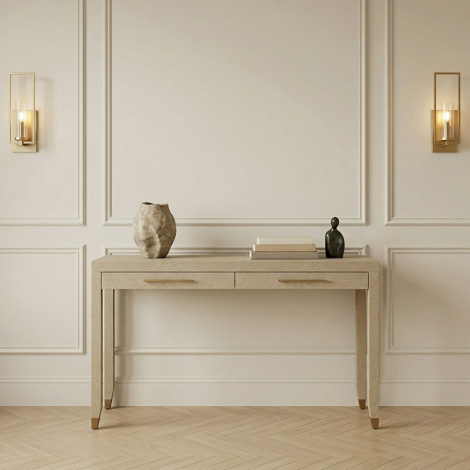 Richmond Shagreen 2 Drawer Dressing Table - Console