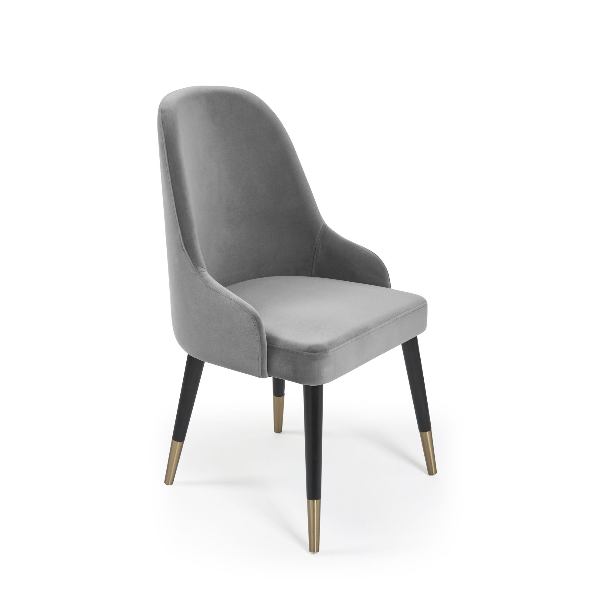 Isla Grey Velvet Dining Chair with Gold Tipped Feet - Image 6