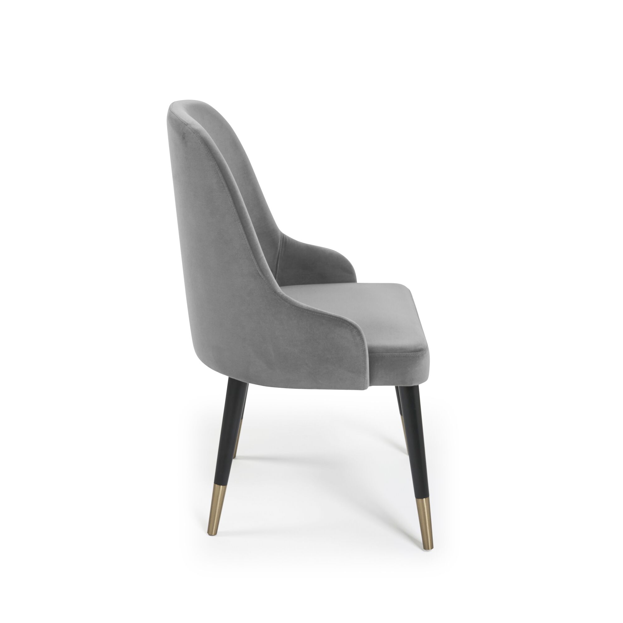 Isla Grey Velvet Dining Chair with Gold Tipped Feet - Image 10