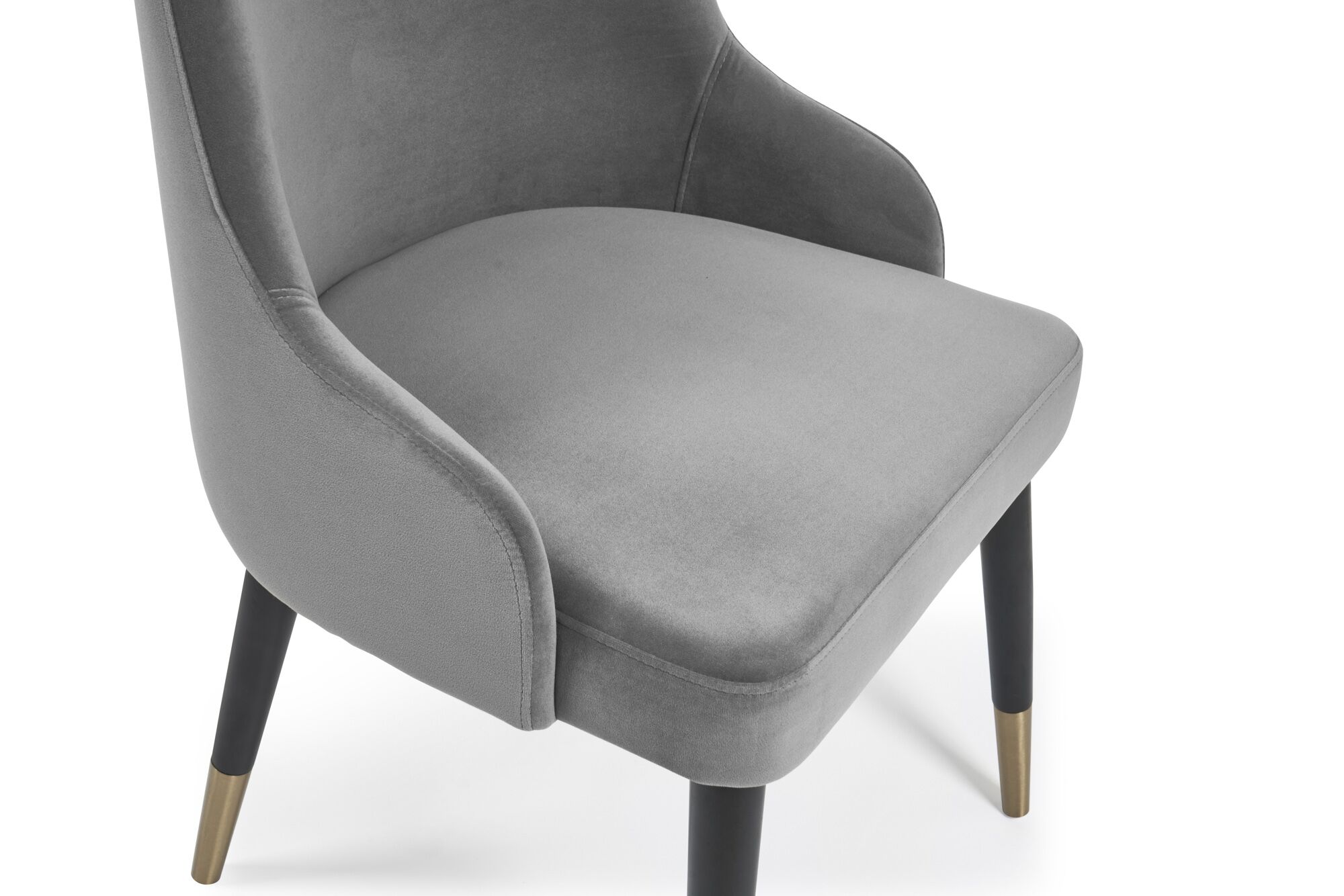 Isla Grey Velvet Dining Chair with Gold Tipped Feet - Image 13