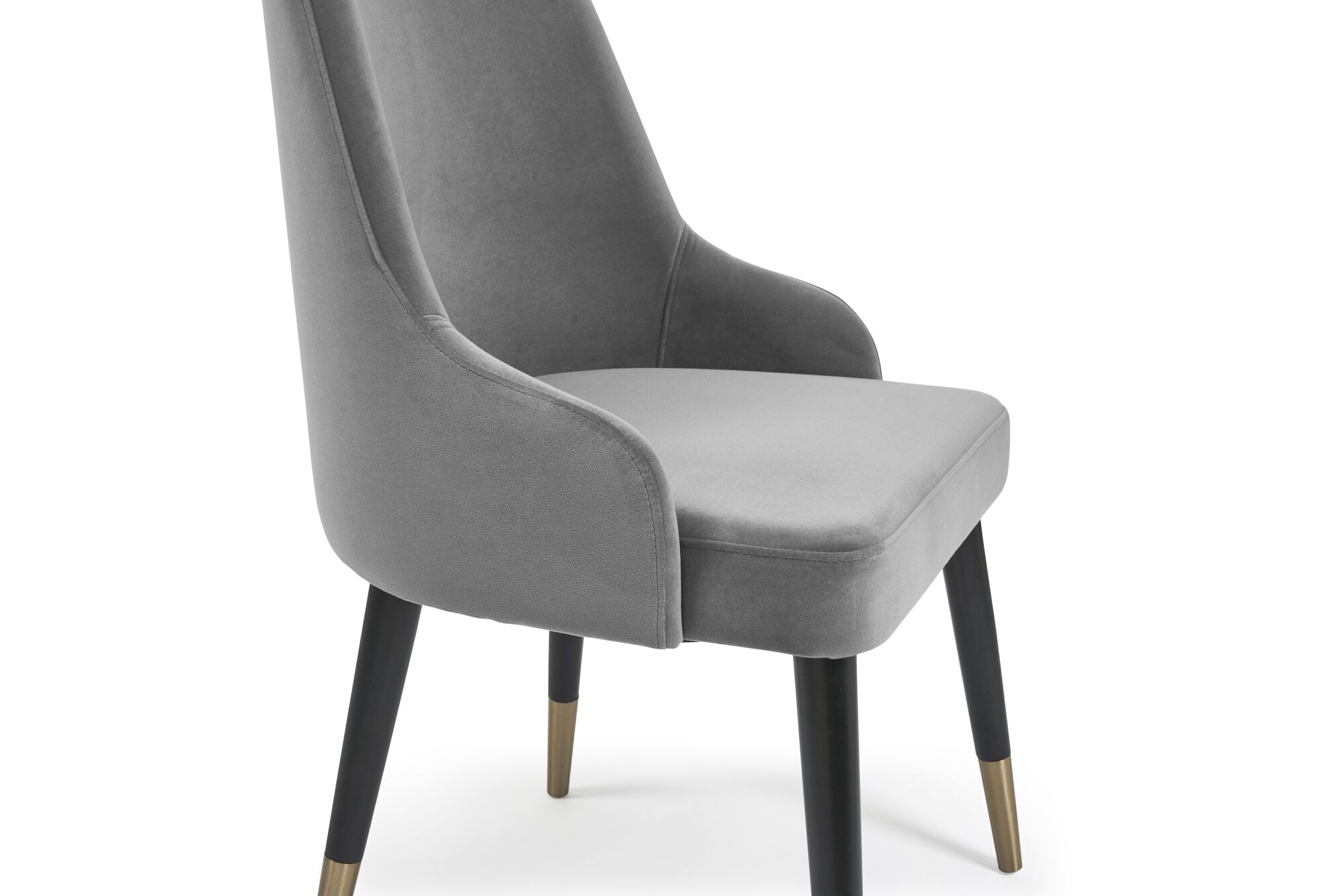 Isla Grey Velvet Dining Chair with Gold Tipped Feet - Image 12