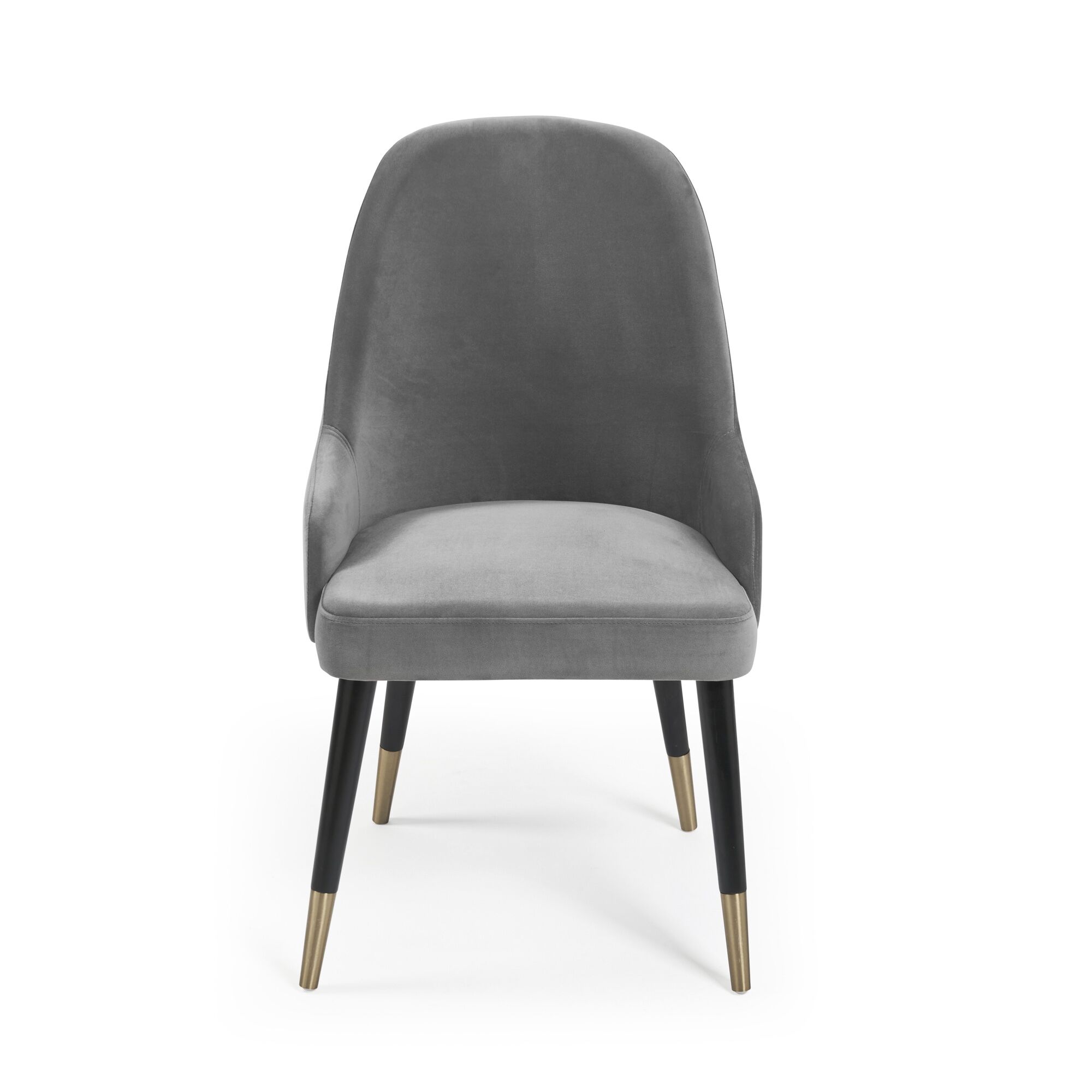 Isla Grey Velvet Dining Chair with Gold Tipped Feet - Image 7
