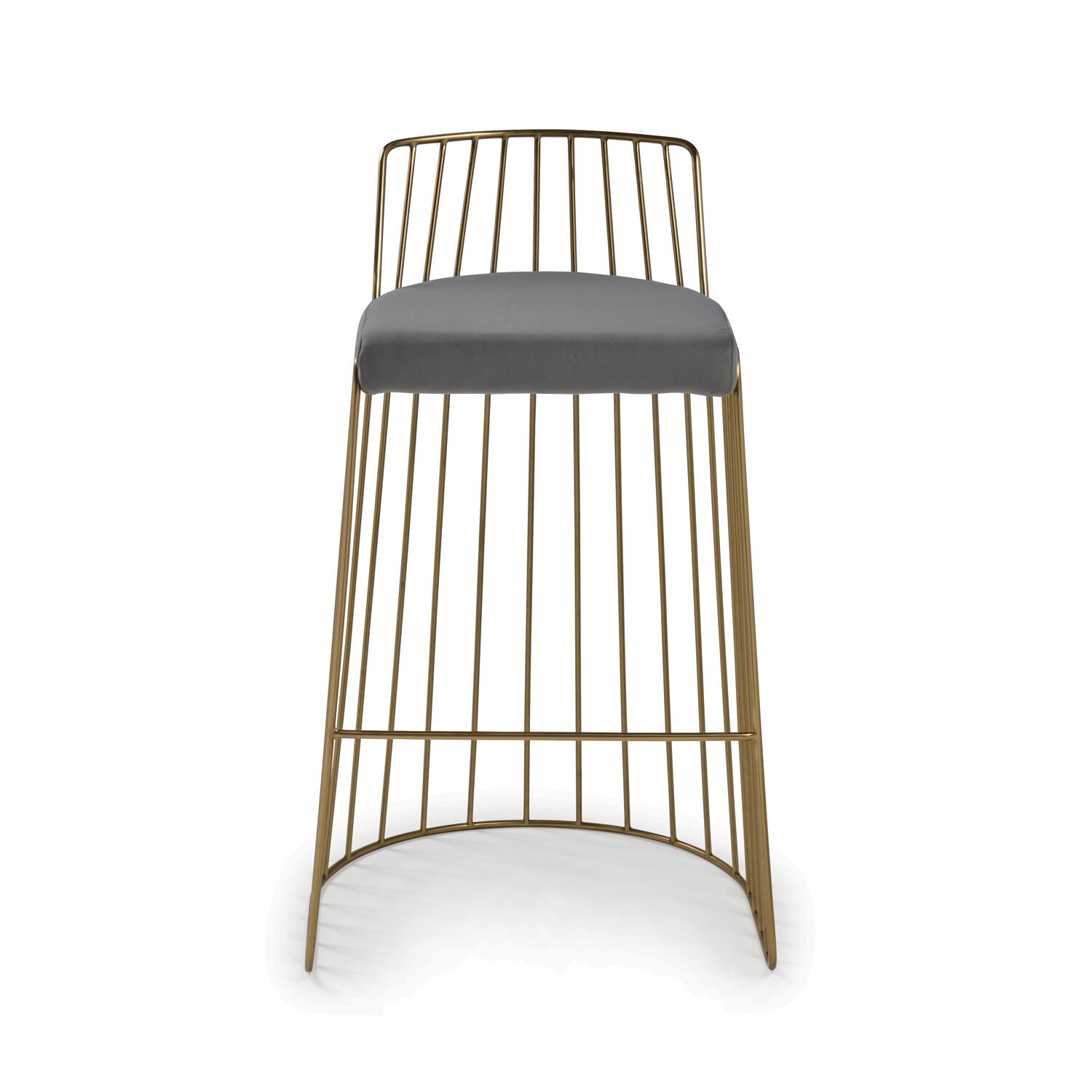 Claudia Grey Velvet Kitchen Barstool With a Gold Solid Frame - Image 7