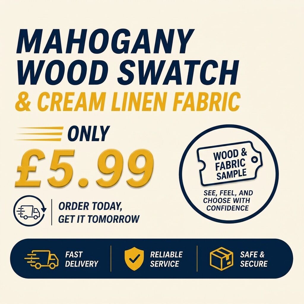 Mahogany Wood & Cream Linen Fabric Swatch Sample Pack – Fast UK Delivery