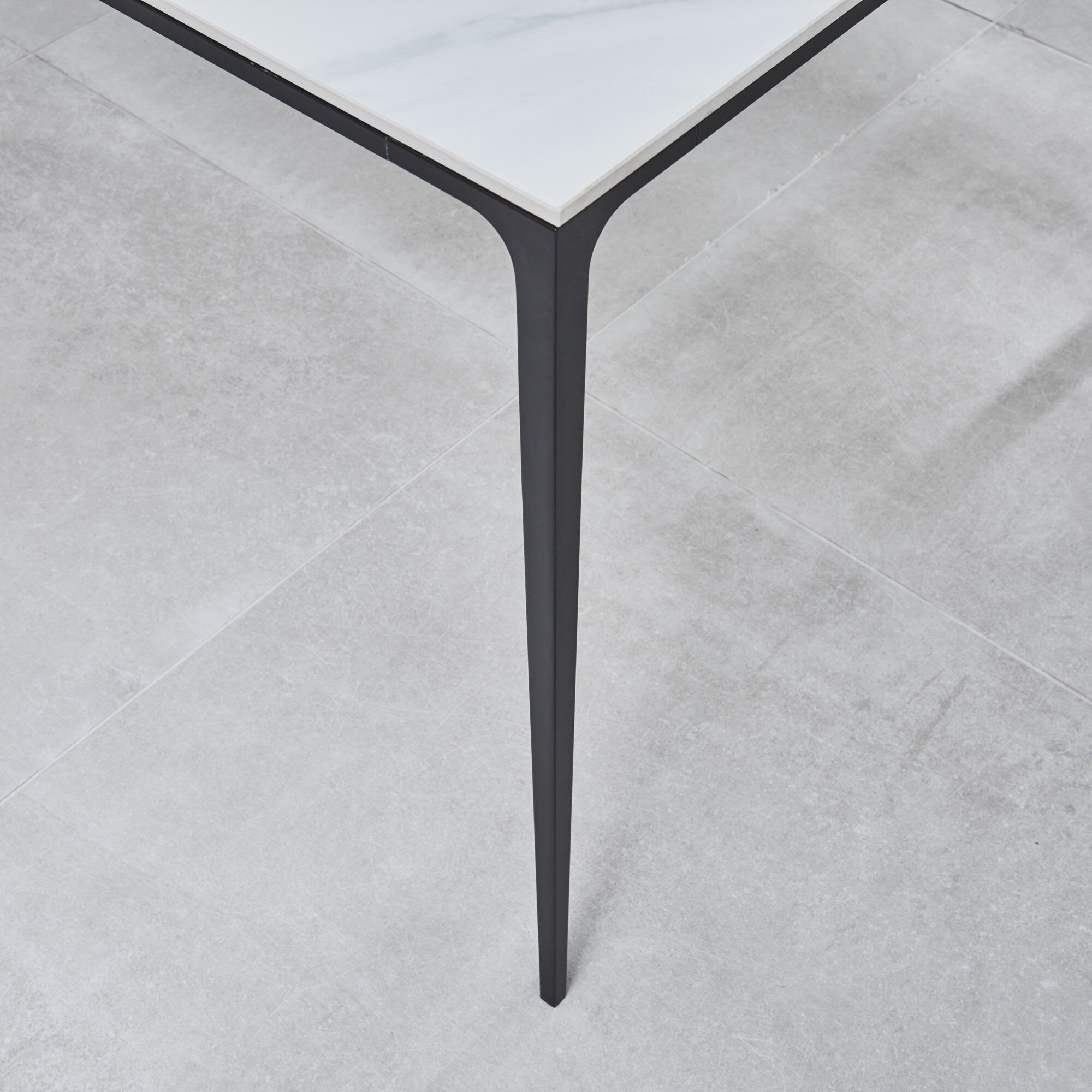 Bellagio 1.6M White Sintered Stone Dining Table Set with 4 x Thiago Tan Dining Chairs - Image 8