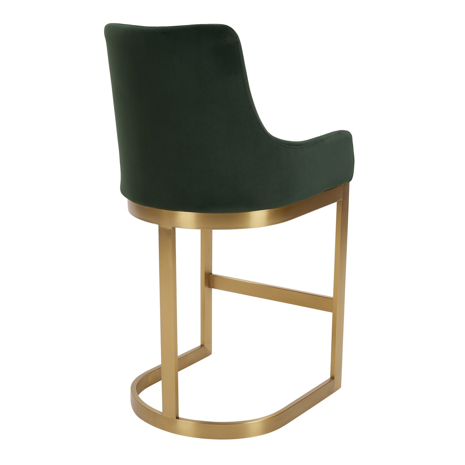 Clara Green Velvet Upholstered Counter Kitchen Stool with Gold Steel Frame - Image 8