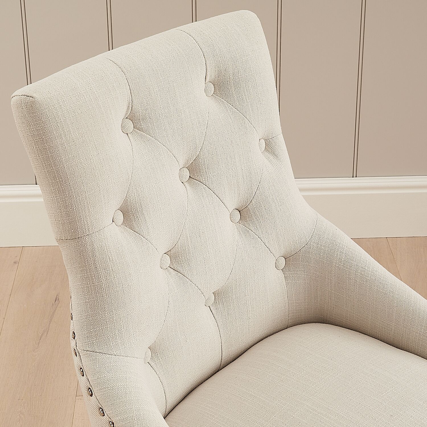 Chelsea Scoop Back Linen Upholstered Dining Chair - Second - Image 7