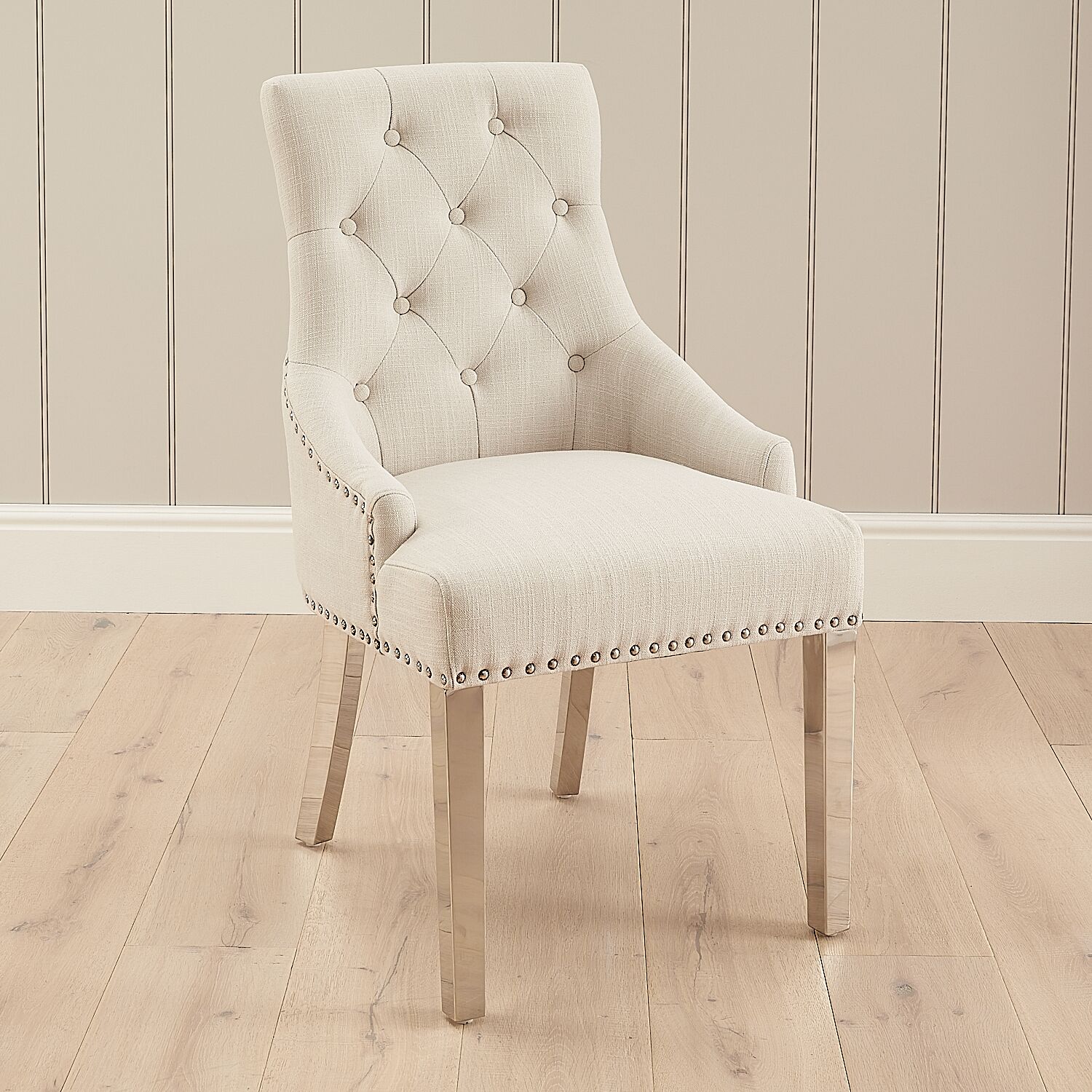 Chelsea Scoop Back Linen Upholstered Dining Chair - Second