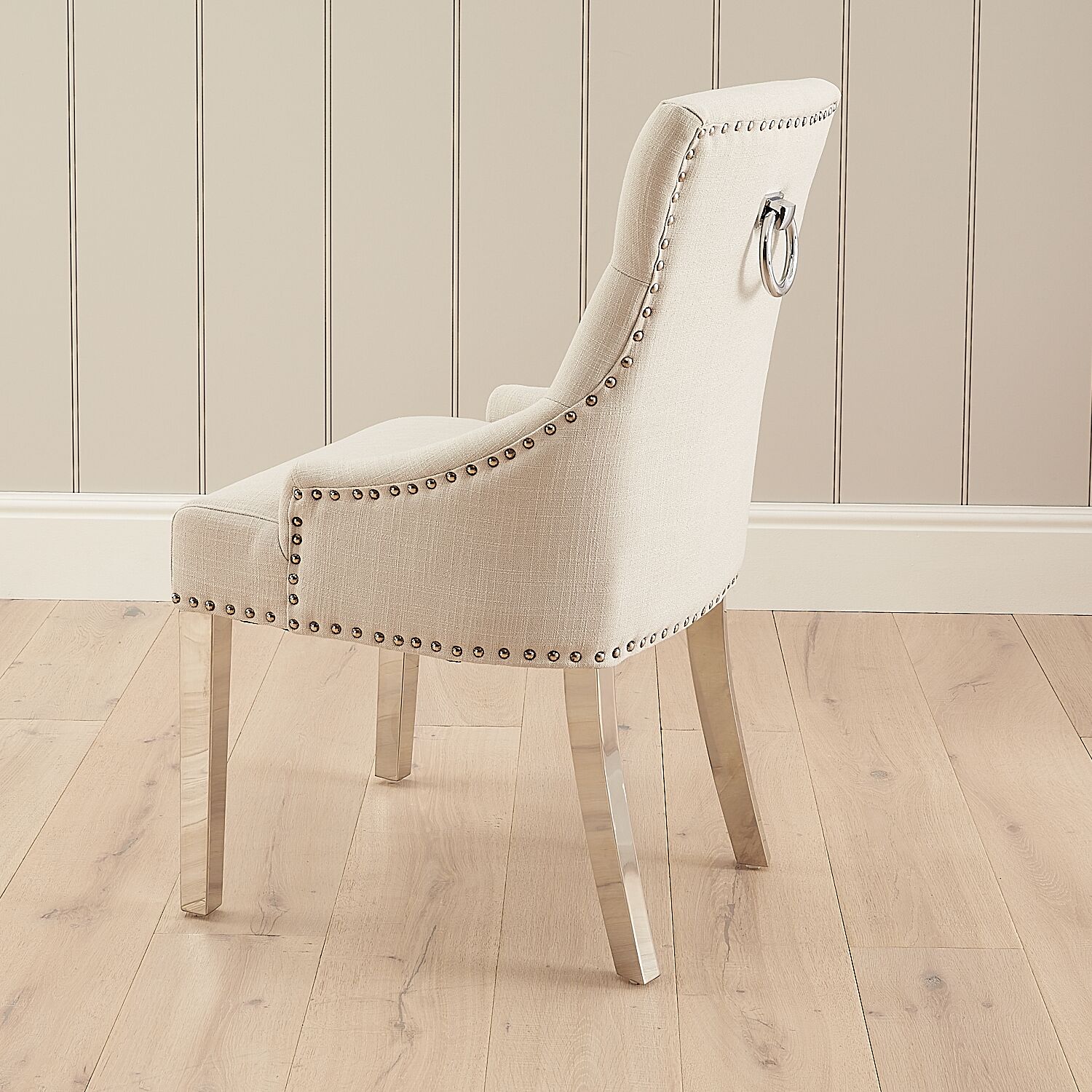 Chelsea Scoop Back Linen Upholstered Dining Chair - Second - Image 3