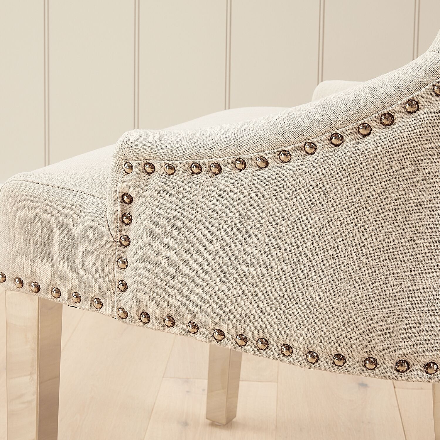 Chelsea Scoop Back Linen Upholstered Dining Chair - Second - Image 5