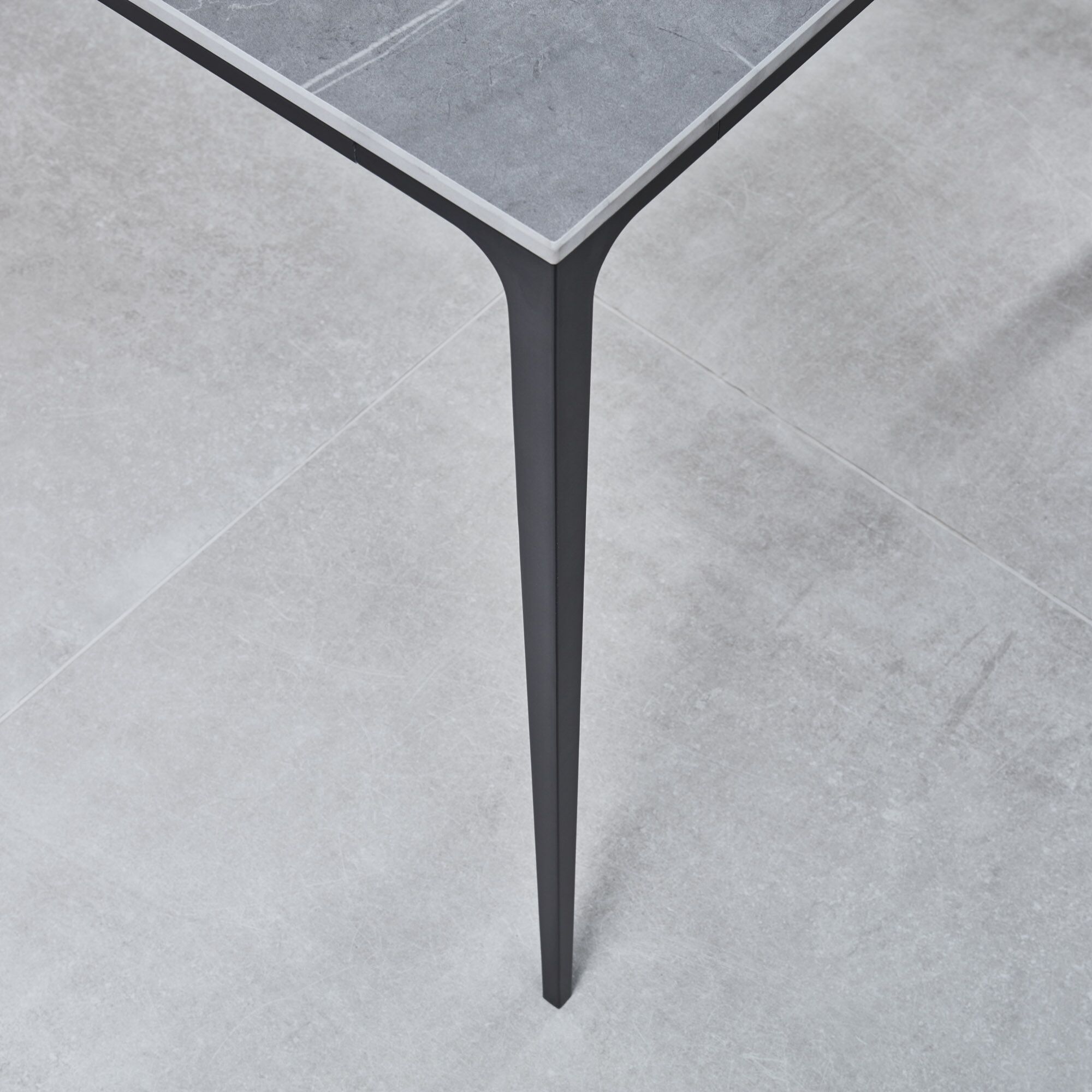 Bellagio 1.6M Grey Sintered Stone Dining Table Set with 4 x Leon Tan Dining Chairs - Image 7